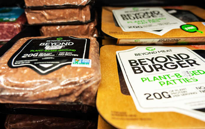 Plant-based Beyond Meat products seen in a Target superstore